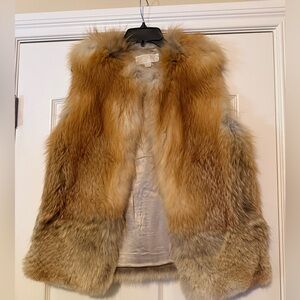 MICHAEL Michael Kors Faux Fur Vest in Brown and Tan